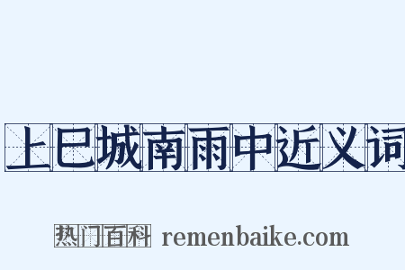 上巳城南雨中近义词是什么意思的图片